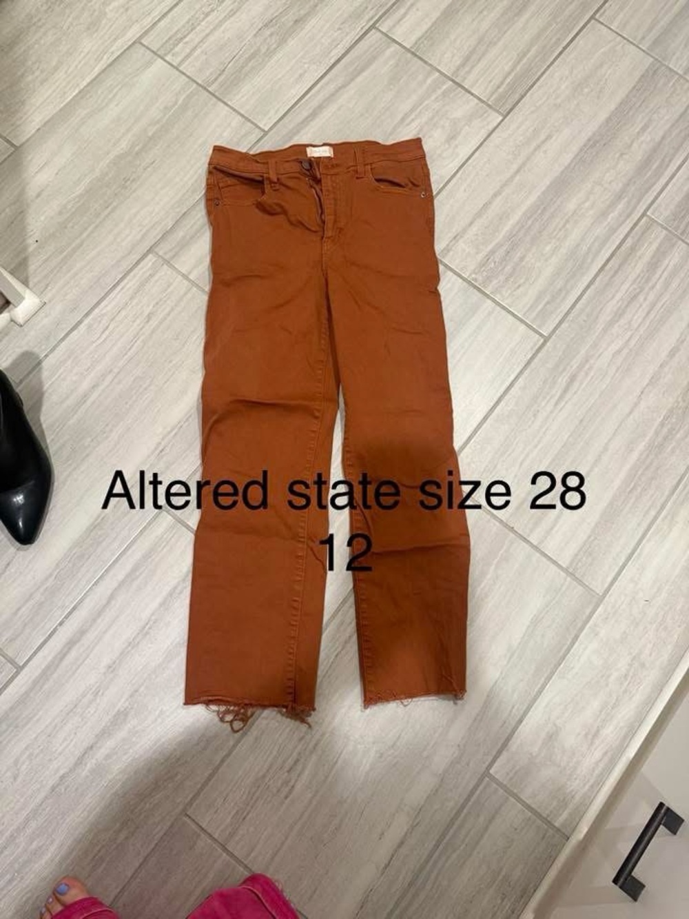 Women's Rust Orange Straight-Leg Jeans